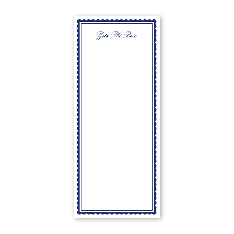 Zeta Phi Beta Vintage Poodles Scallop Greek Skinny Notepad