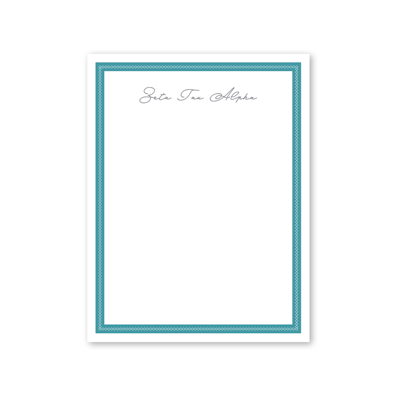 Zeta Tau Alpha Signature Charming Greek Notepad
