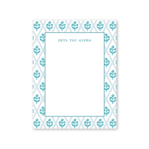 Zeta Tau Alpha Bespoke Block Print Greek Notepad