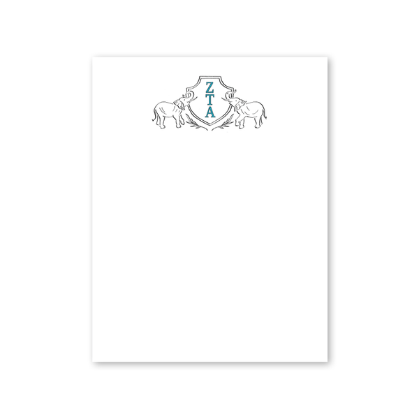 Zeta Tau Alpha Elephant Crest Greek Notepad