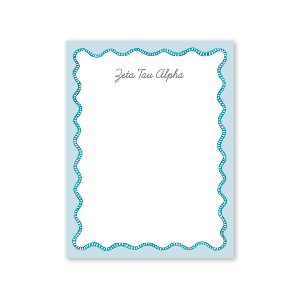 Zeta Tau Alpha Flower Cart Scallop Greek Notepad