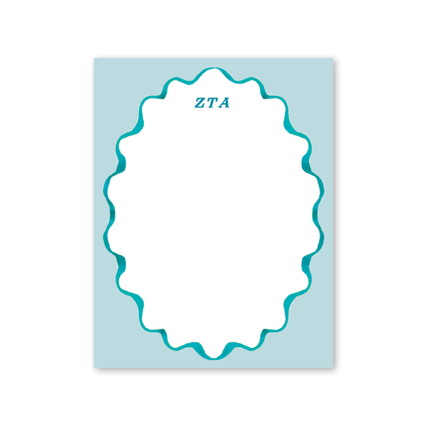Zeta Tau Alpha Merry Ribbons Scallop Greek Notepad