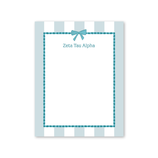 Zeta Tau Alpha Presents and Bows Greek Notepad