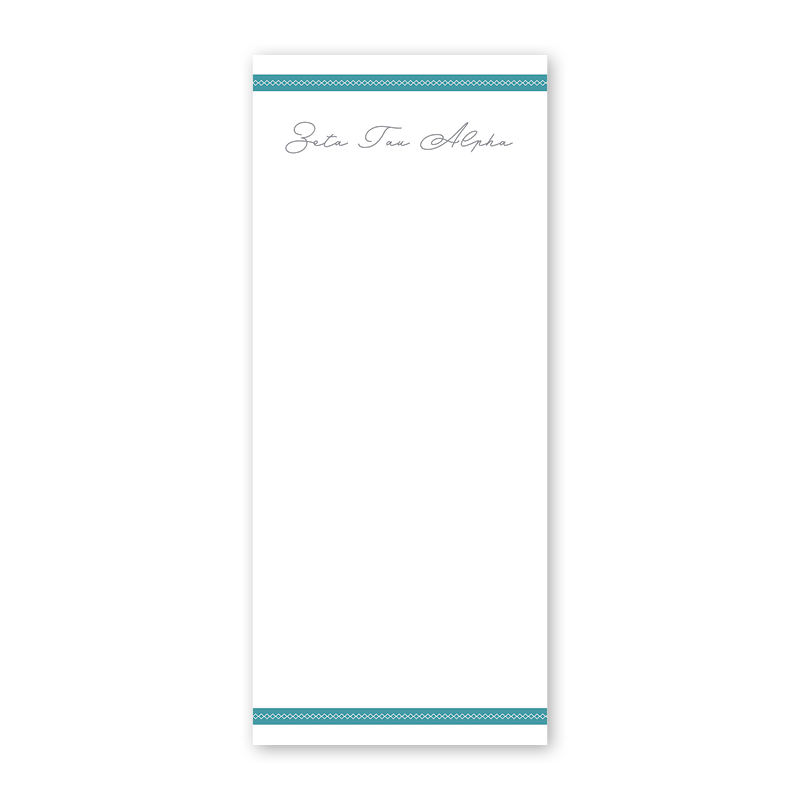 Zeta Tau Alpha Signature Charming Greek Skinny Notepad