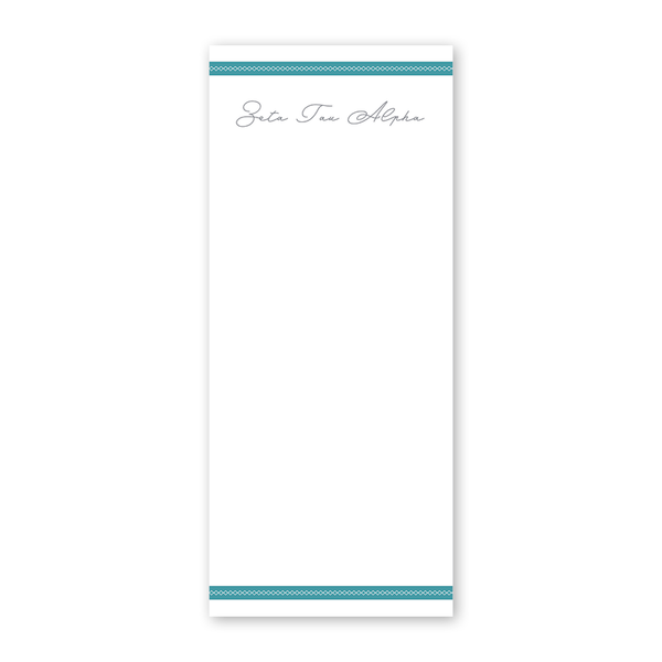 Zeta Tau Alpha Signature Charming Greek Skinny Notepad
