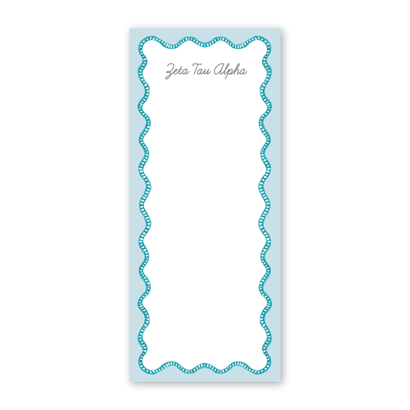 Zeta Tau Alpha Flower Cart Scallop Greek Skinny Notepad