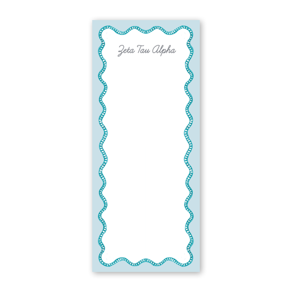 Zeta Tau Alpha Flower Cart Scallop Greek Skinny Notepad