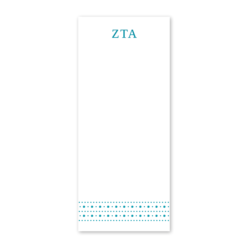 Zeta Tau Alpha Style Edit Dots Greek Skinny Notepad