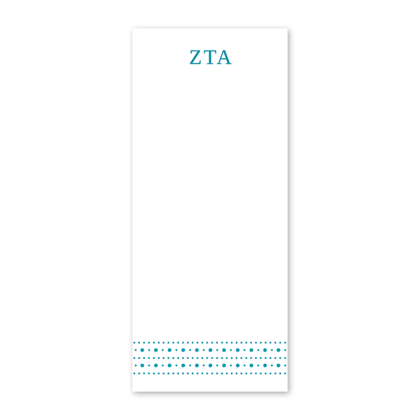 Zeta Tau Alpha Style Edit Dots Greek Skinny Notepad