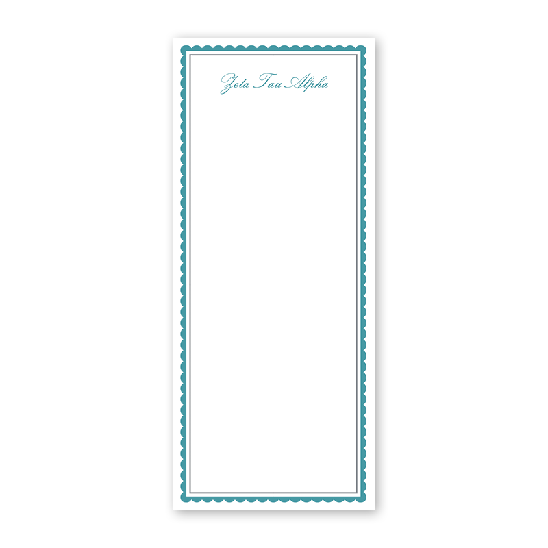 Zeta Tau Alpha Vintage Poodles Scallop Greek Skinny Notepad