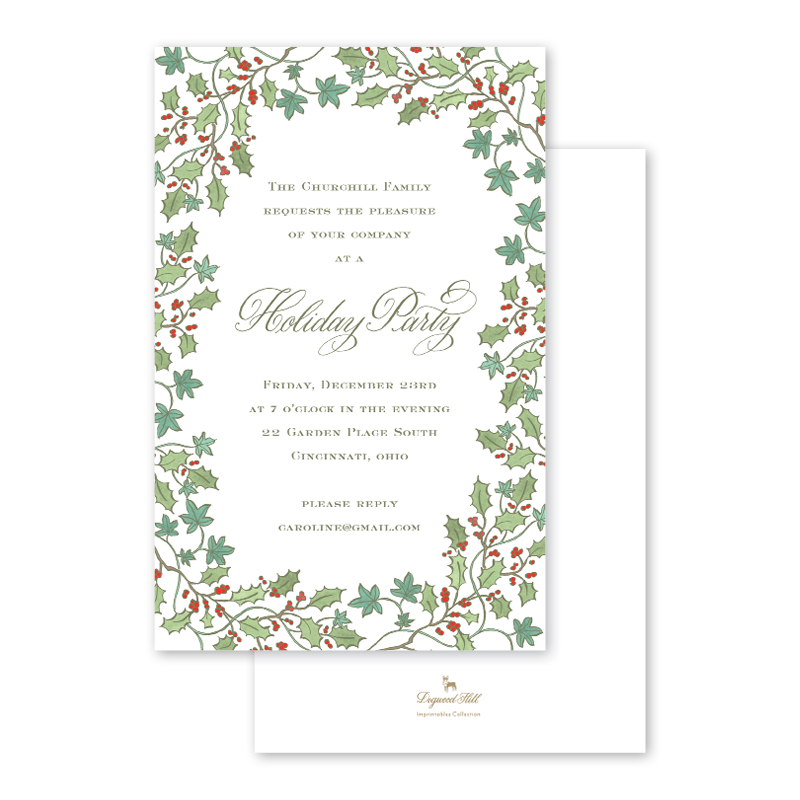 Holly and Ivy Imprintable Invitation