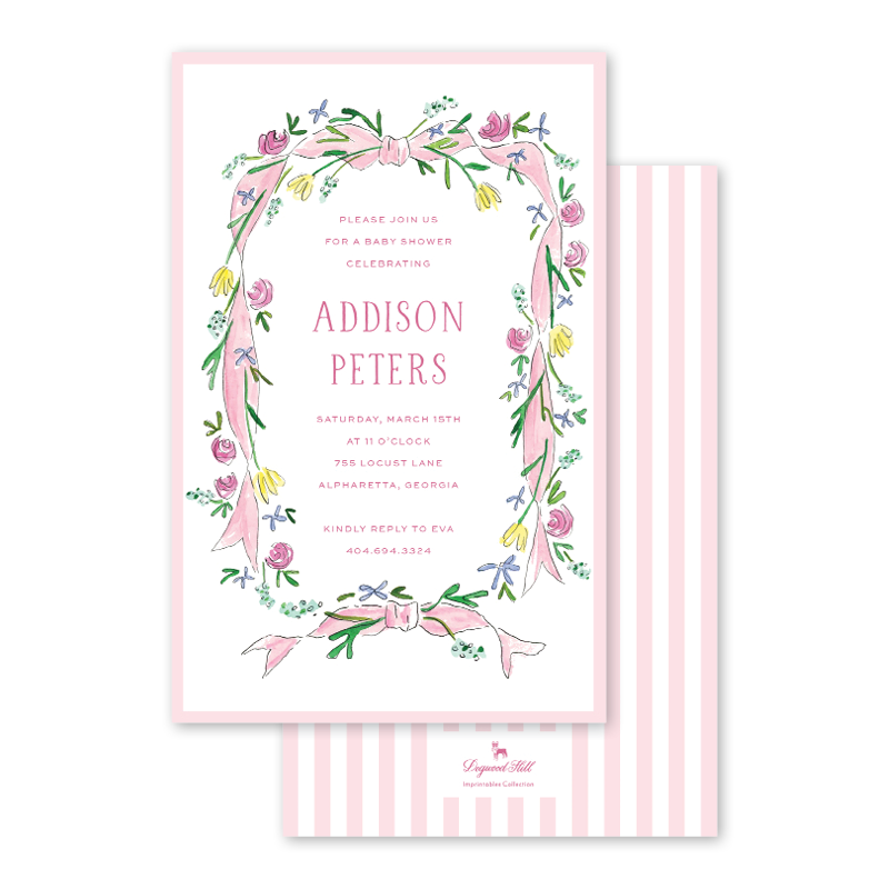 Pink Ribbon Imprintable Invitation