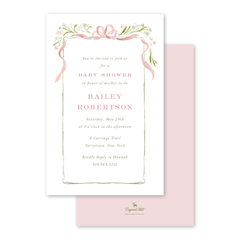Nouveau Paperwhites Pink Imprintable Invitation