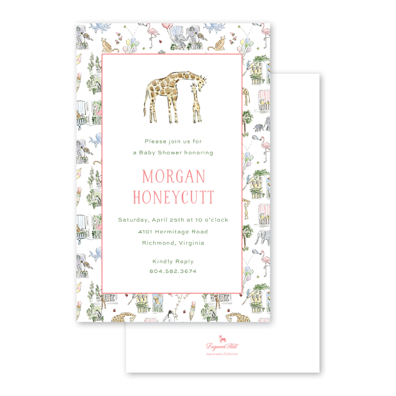Zoo in the City Giraffe Imprintable Invitation