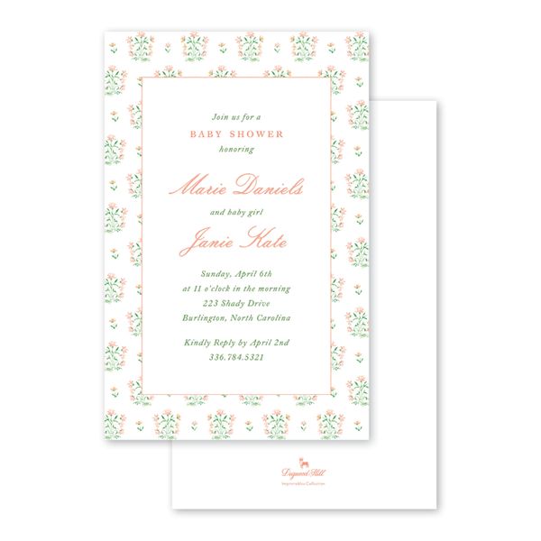 Lilia Block Print Imprintable Invitation