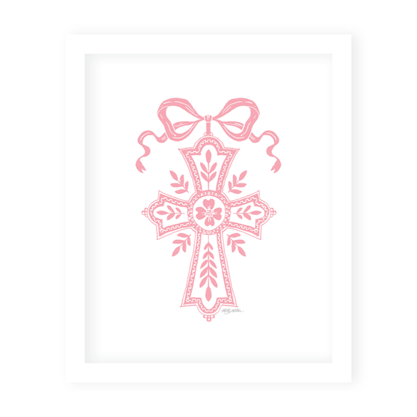 Neoclassic Cross Pink Art Print