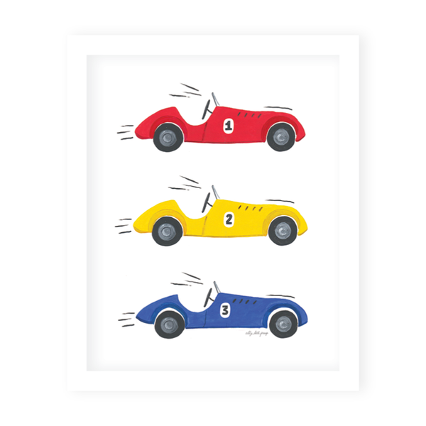 Racecars Race Art Print