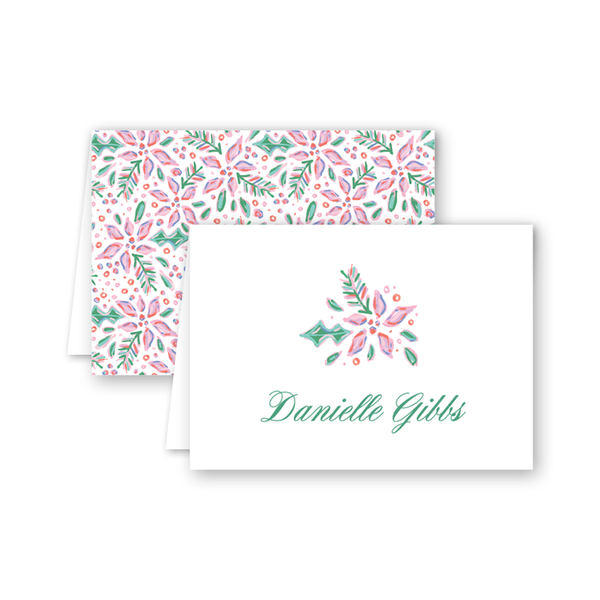 Pink Poinsettia Place Cards