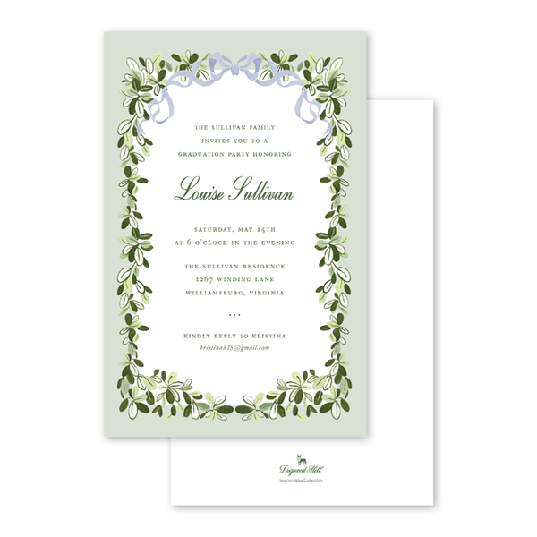 Hospitable Holiday Blue Invitation