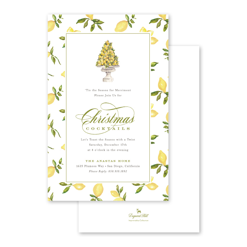 Christmas Lemon Imprintable Invitation