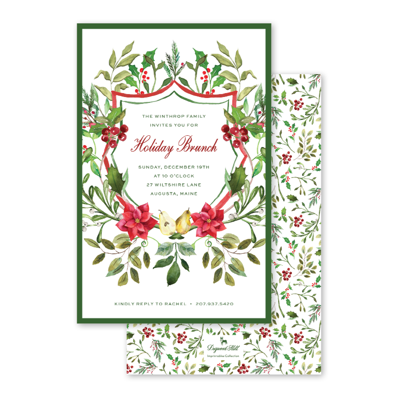 Pine and Holly Invitation