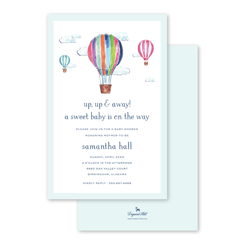 Hot Air Balloon Imprintable Invitation