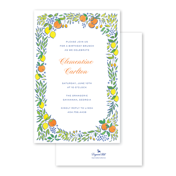 Calabria Citrus Imprintable Invitation
