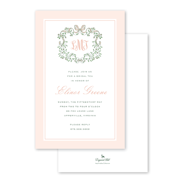 Bunny's Garden Rose Vine Crest Imprintable Invitation