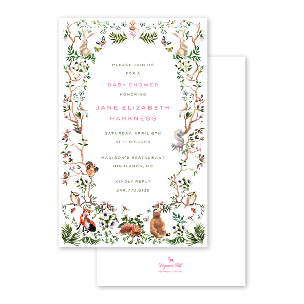 Woodland Pink Imprintable Invitation