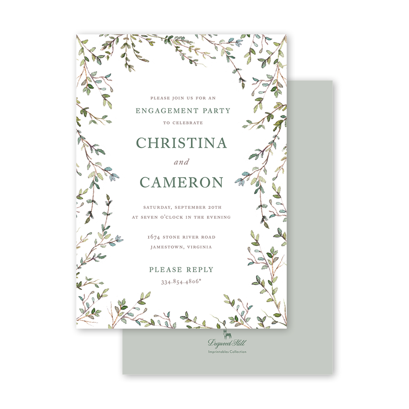 Greenery Border Imprintable Invitation