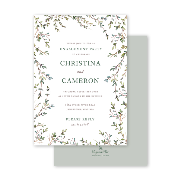 Greenery Border Imprintable Invitation