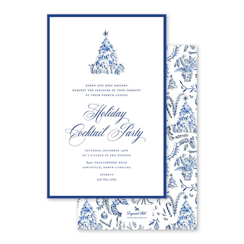 Blue Christmas Imprintable Invitation