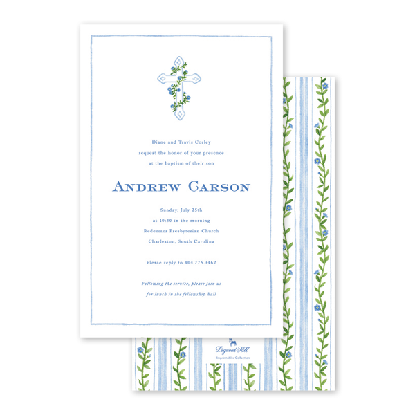 Morning Glory Blue Imprintable Invitation