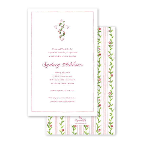 Morning Glory Pink Imprintable Invitation